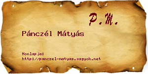 Pánczél Mátyás névjegykártya