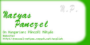 matyas panczel business card