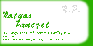 matyas panczel business card